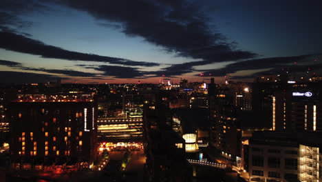 Dusk-to-Night-Time-Lapse-of-a-Cityscape-on-a-Perfect-Summer’s-Evening