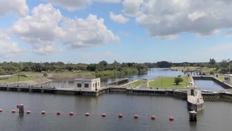 St-Lucie-river-lock-drone-fly-over