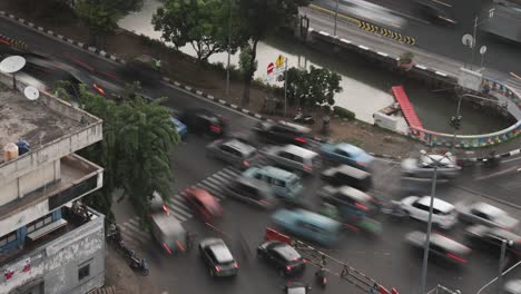 Zeitraffer-Des-Straßenverkehrs-In-Jakarta