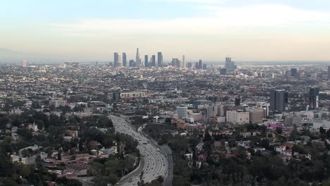 Panorama-O-Plano-General-Del-Centro-De-Los-Angeles,-California,-Estados-Unidos