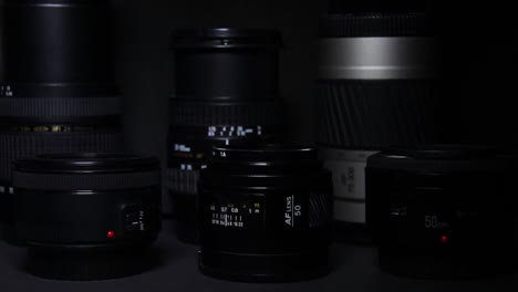 The-light-unpredictably-moves-on-the-camera-lenses-on-a-black-background
