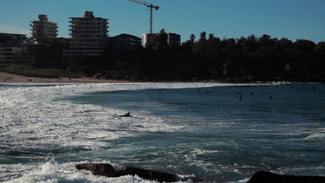 Süßwasser-Nsw-Australien-Surfen-Brandung,-Welle-Ozean-Sonnenuntergang