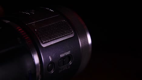 Moving-Adjustment-Rings-on-The-Video-Camera-Lens-in-the-Dark