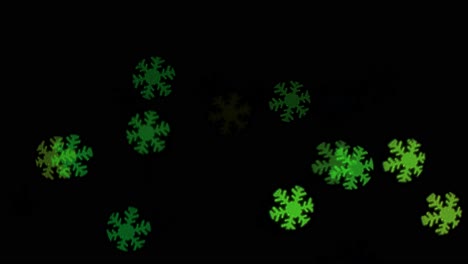 Beautiful-snowflake-shape-bokeh-from-flashing-LED-lights,-Christmas,-winter,-holiday-or-glamour-party-background-concept,-copyspace