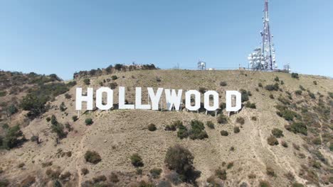 Slow-backwards-moving-aerial-of-the-Hollywood-sign