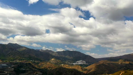 moving-timelapse-of-clouds-in-marbella,-malaga,-spain,-beautiful-sunny-day-on-the-costa-del-sol