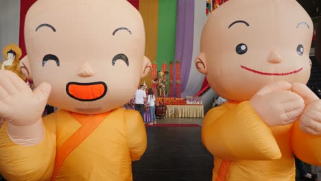 Asian-Monk-animation-costume-during-Buddha-birthday-festival,-Brisbane,-2018