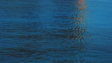 Die-Wunderschönen-Blauen-Funkelnden-Wellen-Während-Des-Sonnenuntergangs---Nahaufnahme