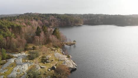 Aerial-footage-over-Sisjon-in-Gothenburg,-Sweden-10
