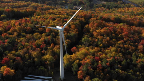 Windmill-turbine-wind-farm-aerial-during-beautiful-autumn-leaf-season