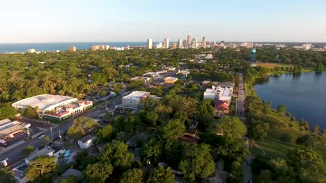 4K-Aerial-Dolly-Video-of-Downtown-St-Petersburg-over-Crescent-Lake