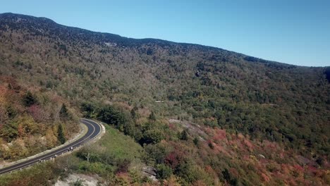Aerial-Blue-Ridge-Parkway-from-Grandfather-Mountain-in-Fall-in-4k