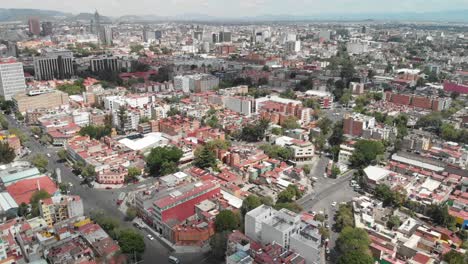 Aerial-view-of-Colonia-Doctores,-a-neighborhood-near-General-Hospital,-in-Mexico-City
