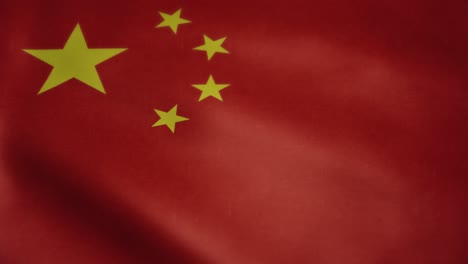 Flag-of-China,-slow-motion-waving