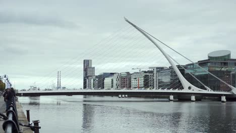 Famous-Landmark-Samuel-Beckett-Bridge-in-Dublin-with-harp-design