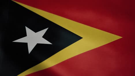 Bandera-De-Timor-Oriental,-Ondeando-En-Cámara-Lenta