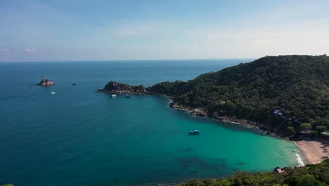 Drone-aerial-rising-shot-with-Koh-Tao-Island-and-Shark-Island