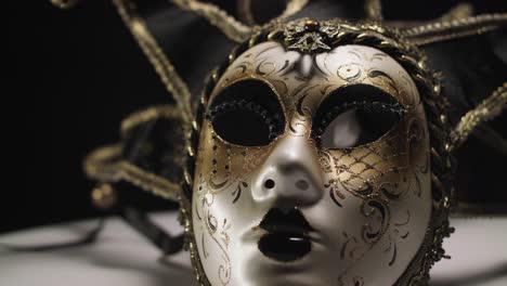 Close-up-of-a-spinning-masquerade-mask