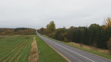 The-Regional-Road-Leads-Through-A-Forested-Autumn-Day