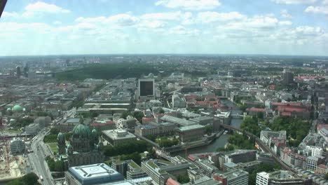Long-Aerial-view-over-Berlin-from-TV-Tower-with-Tiergarten-and-Reichstag,-Germany