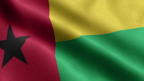 Closeup-waving-loop-4k-National-Flag-of-Guinea-Bissau