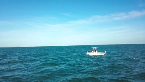 4K-Aerial-Video-of-Fishing-Boat-Near-St-Petersburg,-Florida