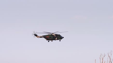 Helicóptero-Z-20-Del-Ejército-De-Liberación-Del-Pueblo-Chino-Desde-La-Base-De-La-Guarnición-De-Hong-Kong-Shek-Kong-Aterrizando-Detrás-De-Los-árboles