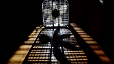 Air-circulator-fan-against-bright-sunlight