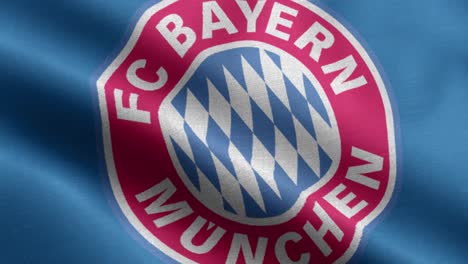 Blue-4k-Closeup-Bucle-Animado-De-Una-Bandera-Ondeante-Del-Equipo-De-Fútbol-De-La-Bundesliga-Bayern-Munich