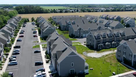 AERIAL-Townhouses-On-Newly-Developed-Real-Estate-In-Delaware,-USA