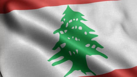 Closeup-waving-loop-4k-National-Flag-of--Lebanon