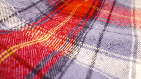 Plaid-pattern-flannel-fabric,-close-up