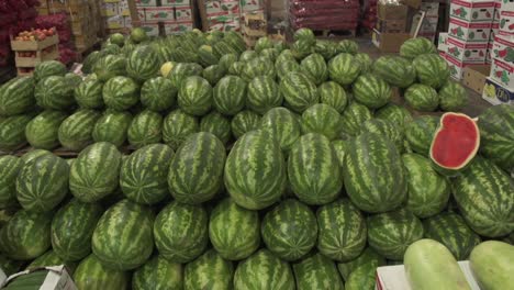 Water-melons-on-display-at-the-Central-Fruit-and-Vegetable-Market-in-Manama,-Bahrain