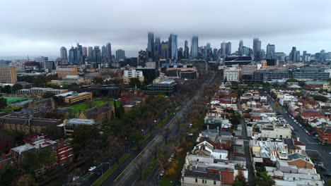 Drone-reveal-of-Melbourne-during-winter