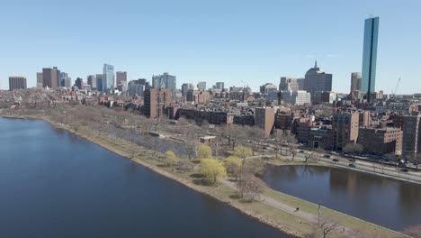 Charles-River-esplanade-and-Back-Bay-East,-Boston,-Massachusetts
