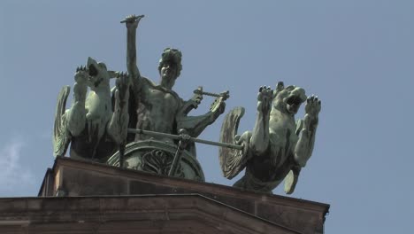 Close-up-of-rooftop-of-Konzerthaus-in-Berlin,-Germany