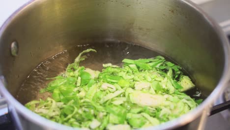 Chopped-Brussel-sprouts-being-blanched-in-boiling-water