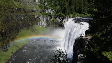 Still-shot-of-a-beautiful-rainbow-over-the-Big-Spring-in-Upper-Mesa-Falls