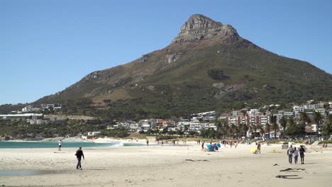Camps-Bay-Beach-with-Stunning-Lions-Head-in-Background,-Cape-Town