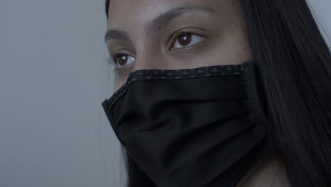 Female-Teenager-Wearing-Black-Cotton-Face-Mask