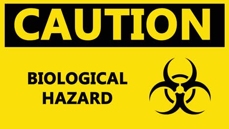 Yellow-caution-biological-hazard-motion-graphic-warning-sign