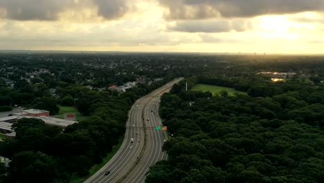 An-aerial-time-lapse-over-the-suburbs-of-Valley-Stream
