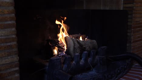 Slow-motion-Fire-Burning-in-Fireplace