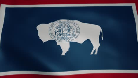 Flag-of-Wyoming,-slow-motion-waving