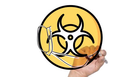 Handgezeichnetes-Biohazard-symbol,-Das-Von-Einer-Gesichtsmaske-Bedeckt-Ist