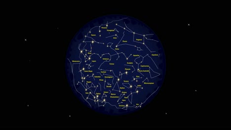 Animación-Que-Muestra-Constelaciones-De-Estrellas-Visibles-Desde-El-Hemisferio-Sur-Para-Clases-De-Astronomía-O-Ciencia-Sin-Título