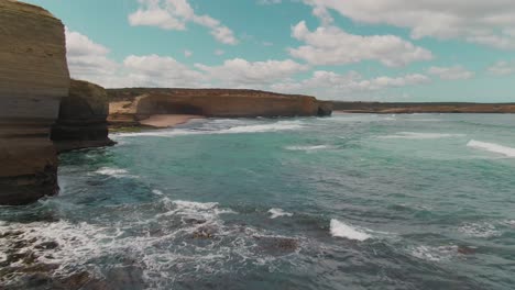 4k-Aerial-high-rocky-cliff-on-the-ocean-Drone-dolly-in-shot
