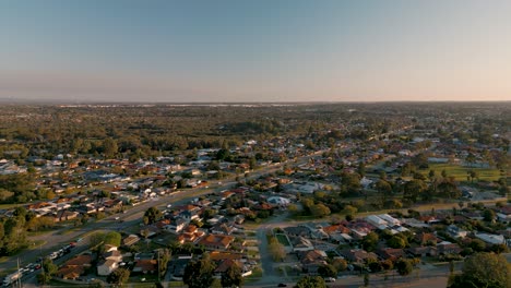 Golden-hour-K-drone-footage-of-suburb