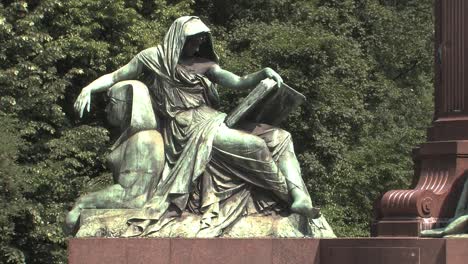 Medium-shot-of-Bismarck-Memorial,-Bismarck-Nationaldenkmal,-Berlin,-Germany