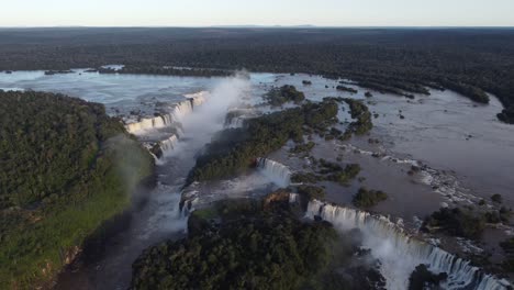Aerial-view-of-extreme-Iguazu-Falls-Waterfall-between